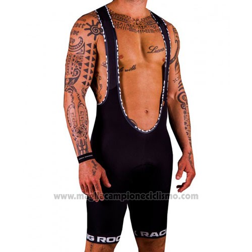 2016 Abbigliamento Ciclismo Rock Racing Marrone e Bianco Manica Corta e Salopette